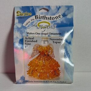 Ornament …Darice Birthstone Angel Ornament Kit with Topaz Beads 4”